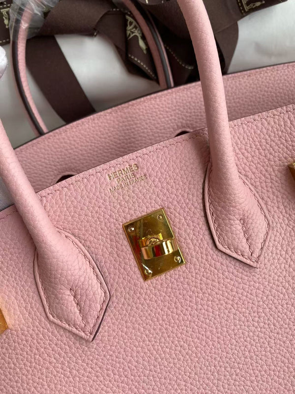 HM BIRKIN 30CM CUIR TOGO ROSE CLAIR QUINCAILLERIE DORÉE