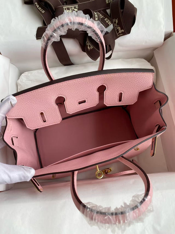 HM BIRKIN 30CM CUIR TOGO ROSE CLAIR QUINCAILLERIE DORÉE