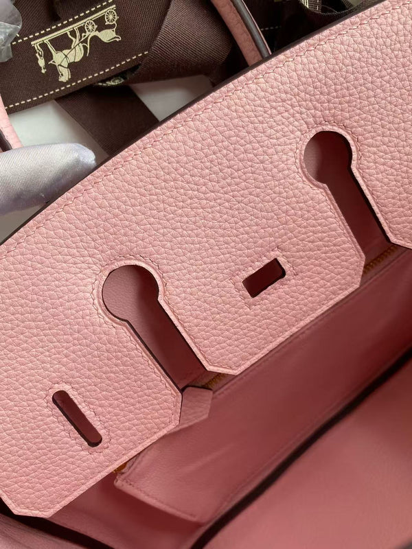 HM BIRKIN 30CM CUIR TOGO ROSE CLAIR QUINCAILLERIE DORÉE