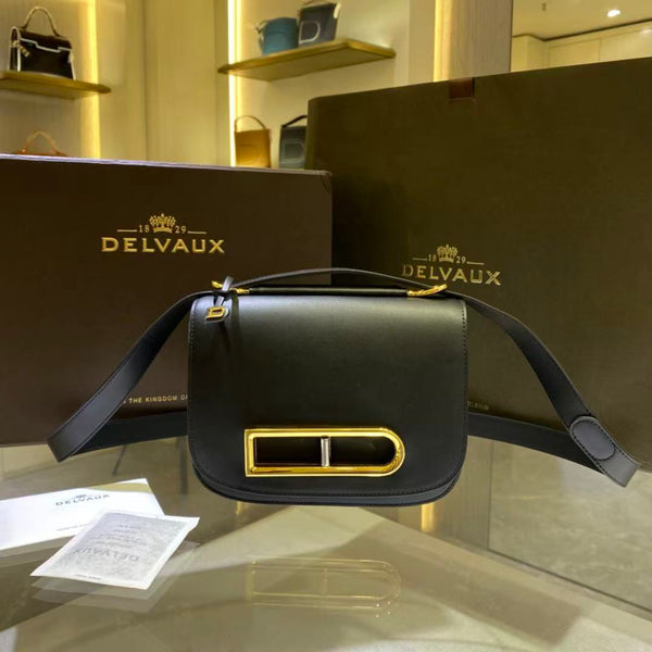 DX Lingot Small Shoulder Bag D Buckle 20.5cm Black Calfskin