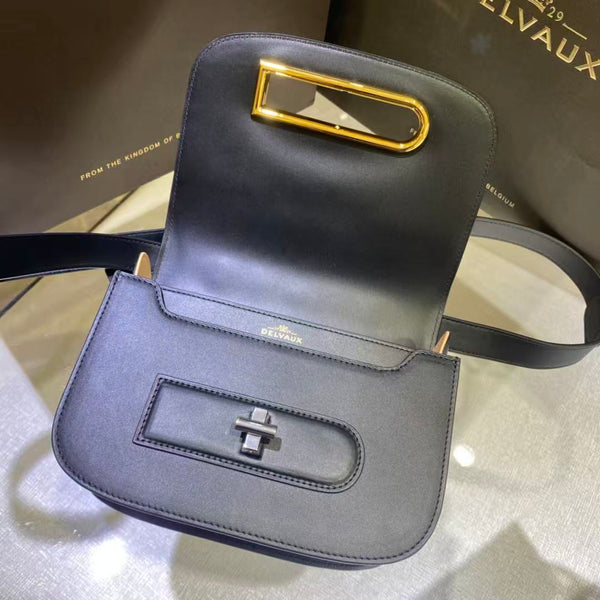 DX Lingot Small Shoulder Bag D Buckle 20.5cm Black Calfskin