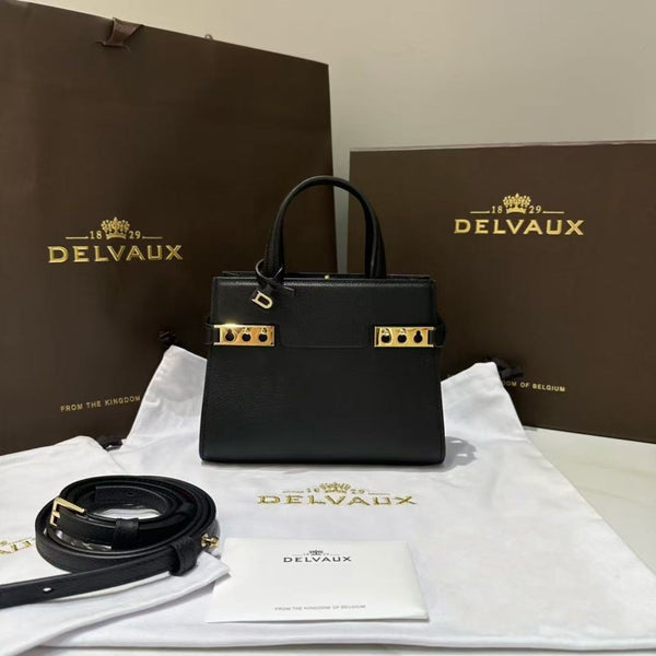 DX Tempête Crush PM Stud Detail 19cm Black Calfskin