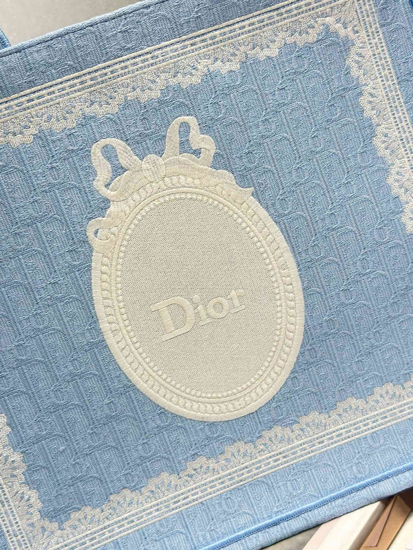 CD Book Tote Blue White  in Canvas