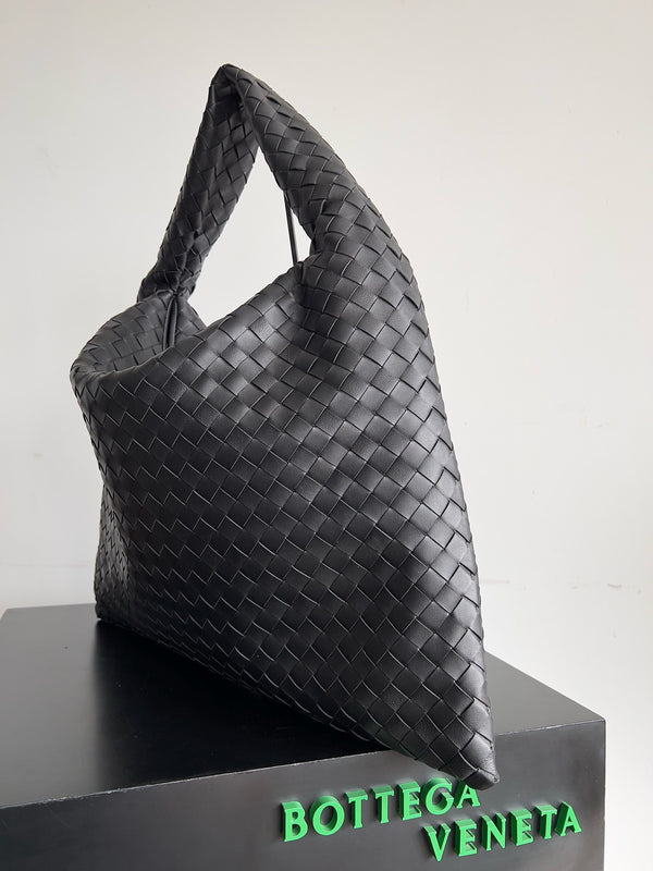 BV Large Intrecciato 54cm Hobo Bag Black Calfskin