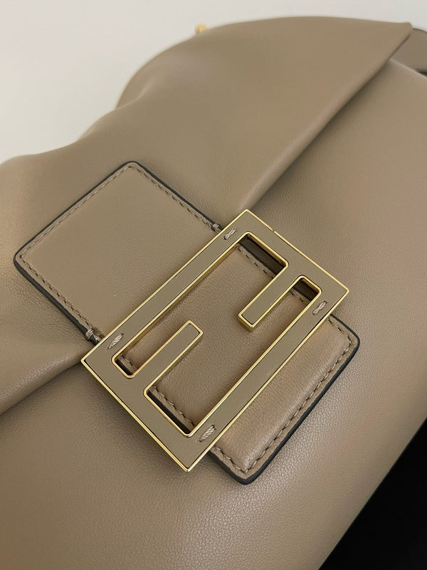 FF Mamma Baguette Bag Large 31cm in Grey Lambskin