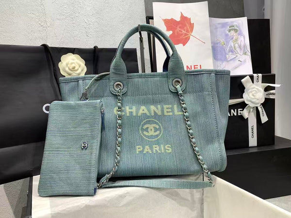 CC 25 Borsa grande all'uncinetto Deauville 34 cm nera