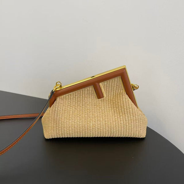 Fendi First Small Bag 26 cm Beige  Raffia