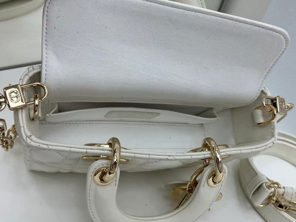 CD SMALL LADY D-JOY 19 IVORY WHITE LAMBSKIN