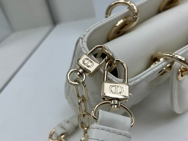 CD SMALL LADY D-JOY 19 IVORY WHITE LAMBSKIN