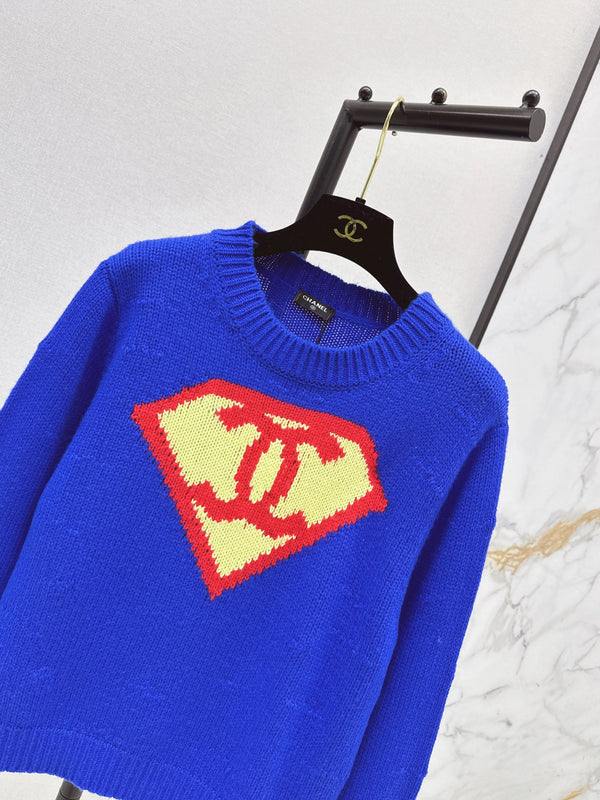 CC Métiers d'Art 26s Superman Blue Knitwear