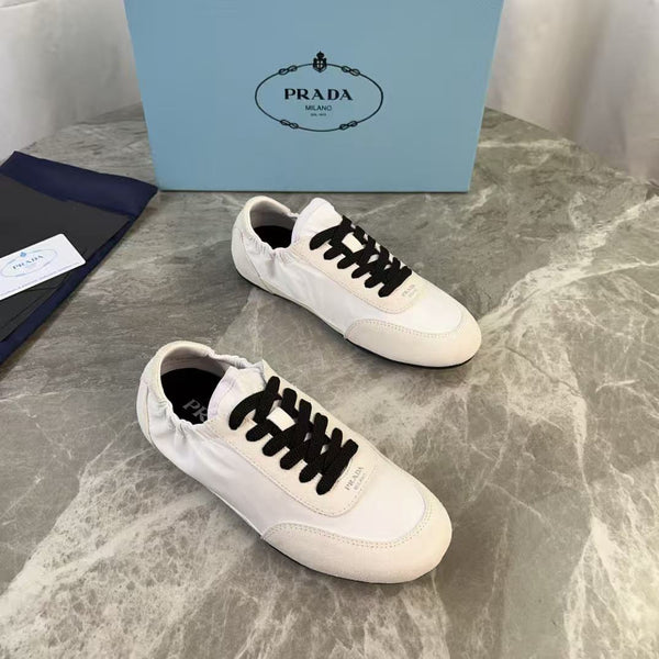 PRA COLLAPSE SNEAKERS WHITE AND CREAM BRUSHED LEATHER PATCHWORK