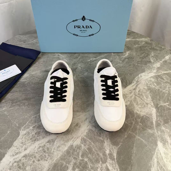 PRA COLLAPSE SNEAKERS WHITE AND CREAM BRUSHED LEATHER PATCHWORK
