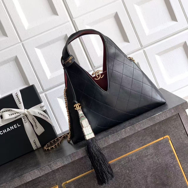CC 2026 Shopping Bag Black Calfskin