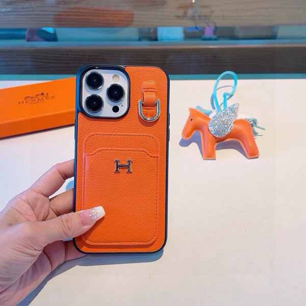 HM Style Orange iPhone Case with Horse Charm