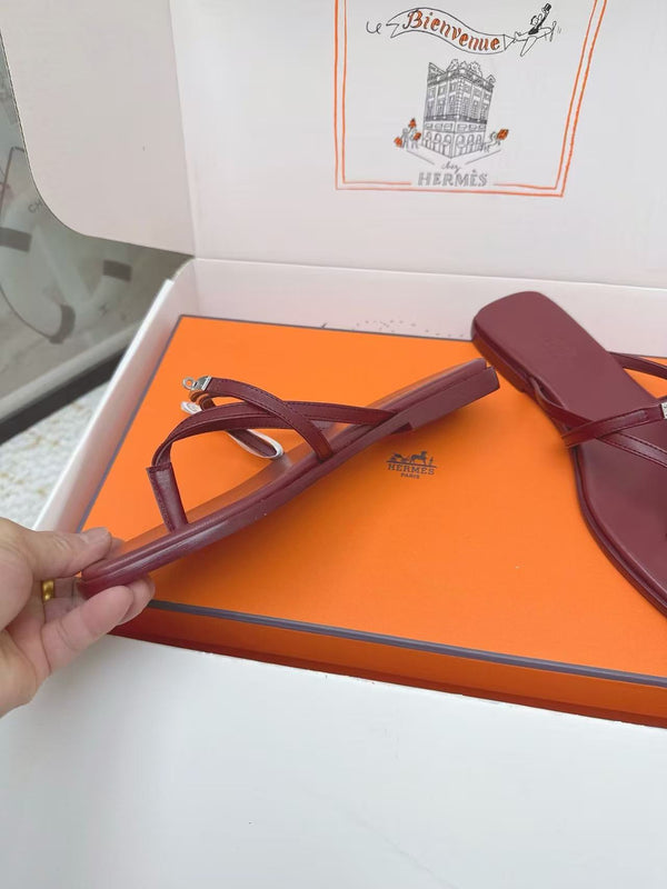 HM Miss Sandal Burgundy in Calfskin