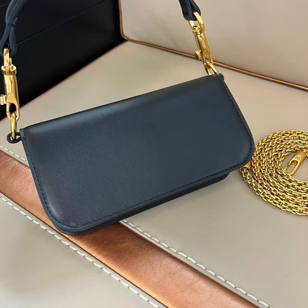 VLTN Small Locò Shoulder Bag Black Calfskin & Crystal