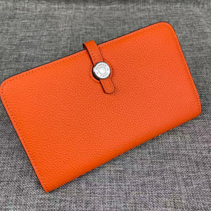 HM Dogon Duo Wallet 20cm In Orange Togo Leather