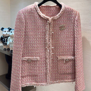 CC 25 Veste tressée coton rose clair