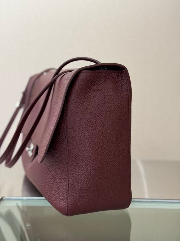 Chanel 2026 Maxi Flap Bag 38.5cm Dark Burgundy Calfskin Gold Hardware