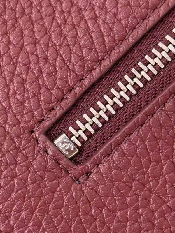 Chanel 2026 Maxi Flap Bag 38.5cm Dark Burgundy Calfskin Gold Hardware