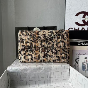 CC Bag 32cm Leopard Print Grosgrain Tweed