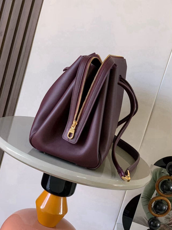 Borsa Loewe Madrid 33cm in pelle di vacchetta color talpa