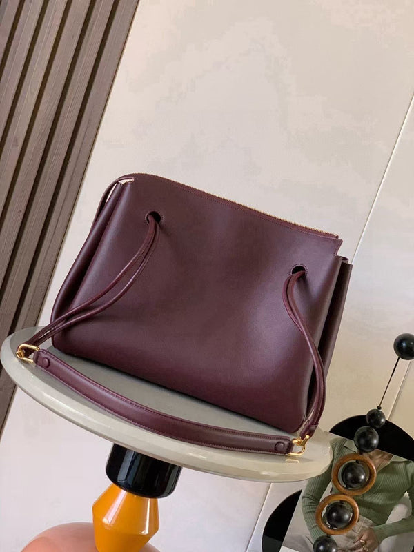 Borsa Loewe Madrid 33cm in pelle di vacchetta color talpa