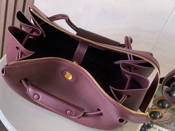 Borsa Loewe Madrid 33cm in pelle di vacchetta color talpa
