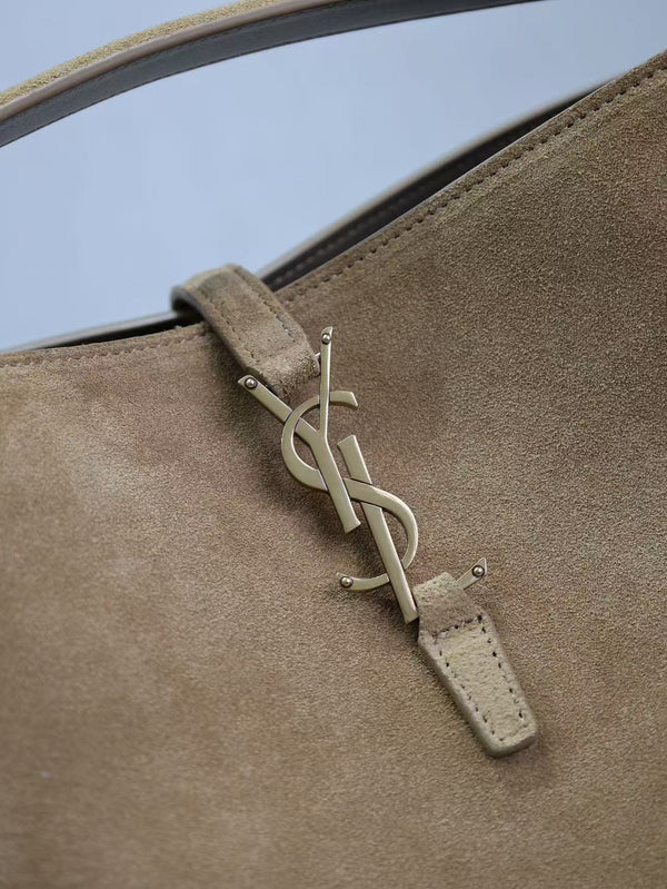 YSL 26s Le 37 Bucket Bag 26cm Golden Leaf Suede