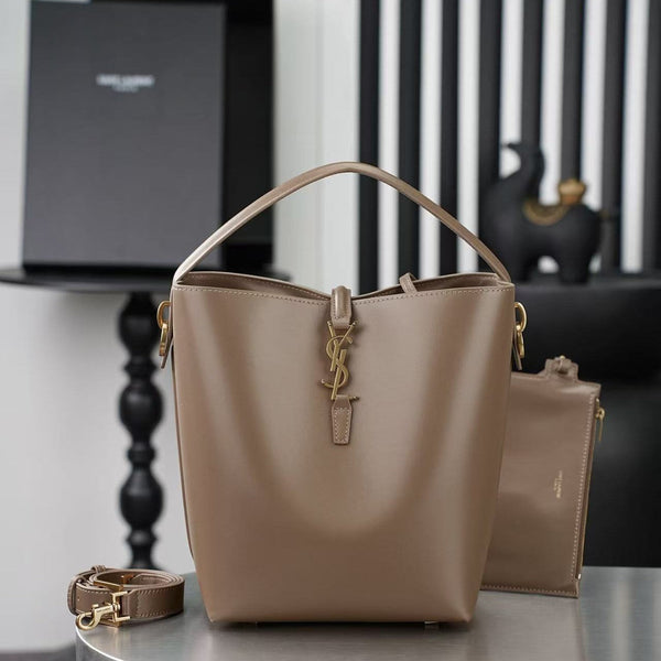 YSL 26s Le 37 Bucket Bag 26cm Coffe Calfskin