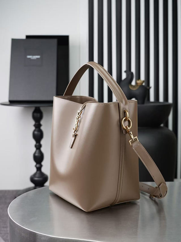 YSL 26s Le 37 Bucket Bag 26cm Coffe Calfskin