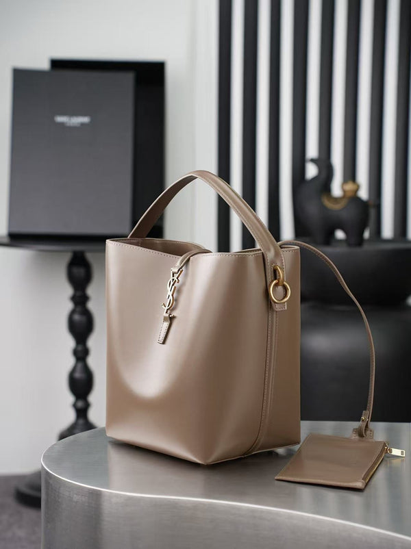 YSL 26s Le 37 Bucket Bag 26cm Coffe Calfskin