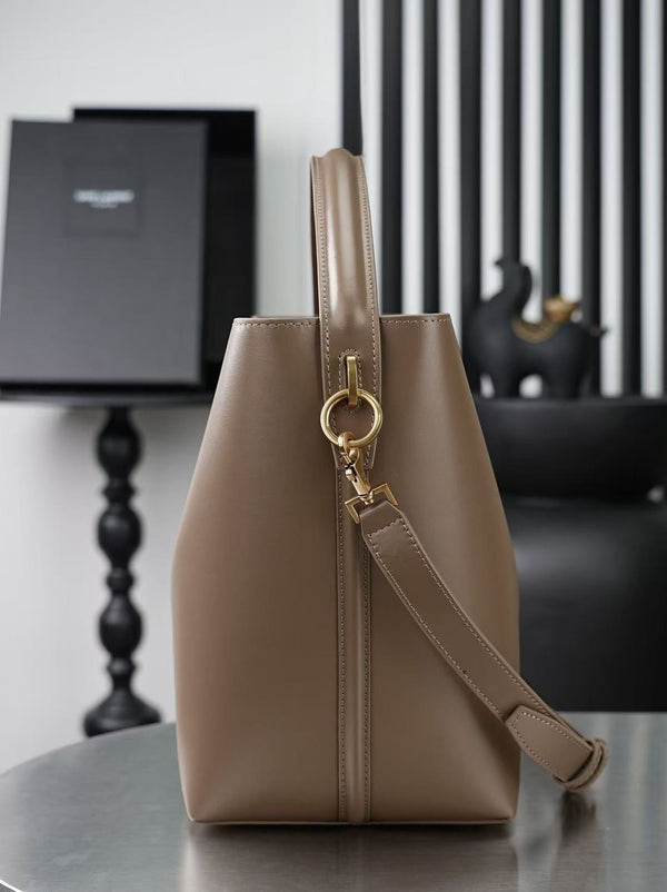 YSL 26s Le 37 Bucket Bag 26cm Coffe Calfskin