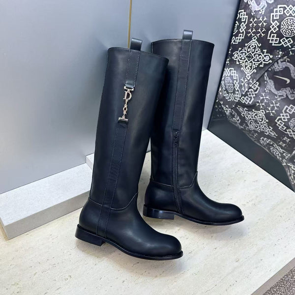 CD Riding Boots CD Buckle Black Leather