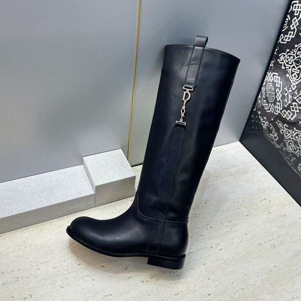 CD Riding Boots CD Buckle Black Leather