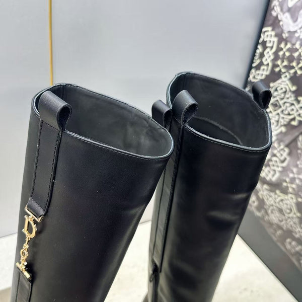 CD Riding Boots CD Buckle Black Leather