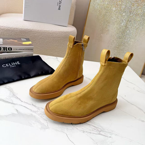CELINE 25 Bottes Cowboy Daim Marron Clair 434415