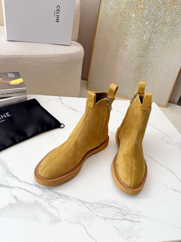 CELINE 25 Bottes Cowboy Daim Marron Clair 434415