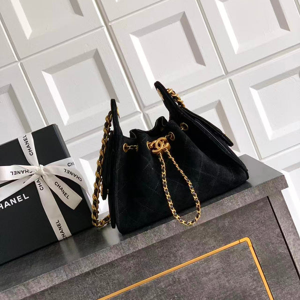 Sac Hobo CC 25C 30cm Daim Noir