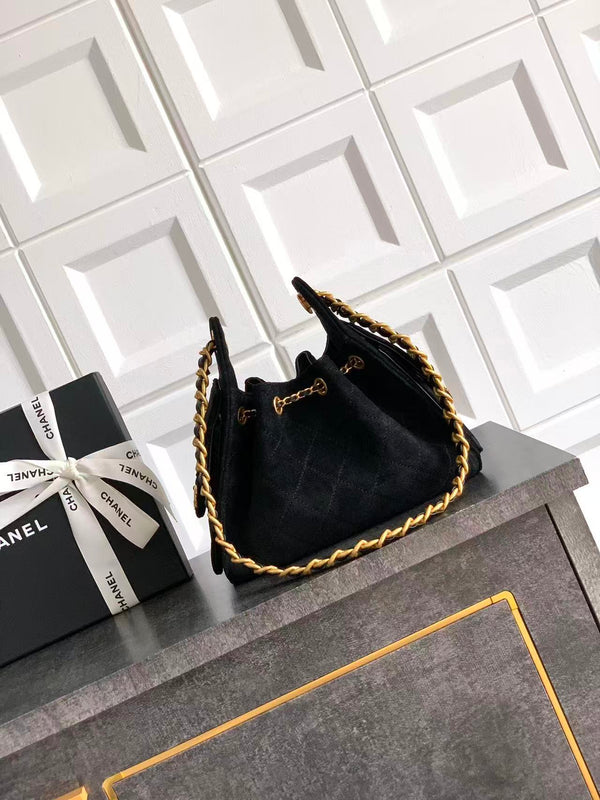 Sac Hobo CC 25C 30cm Daim Noir
