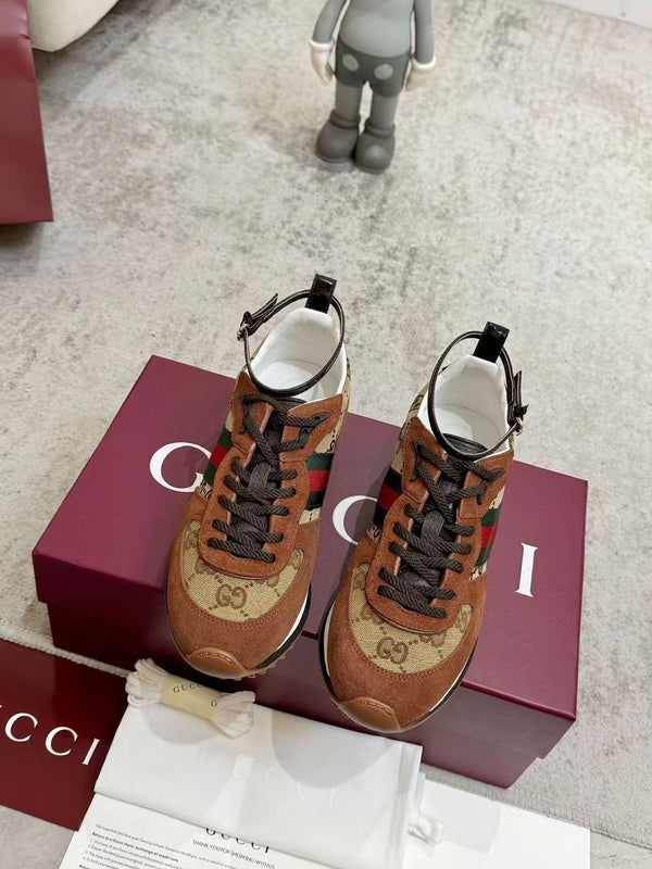 GG Re-Motion Ankle Strap Sneaker Brown Canvas