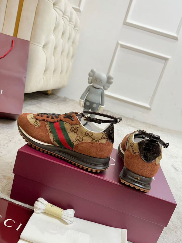 GG Re-Motion Ankle Strap Sneaker Brown Canvas