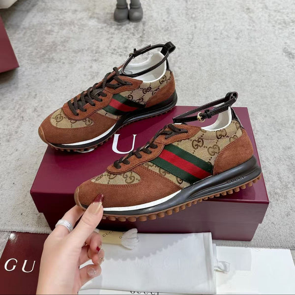 GG Re-Motion Ankle Strap Sneaker Brown Canvas