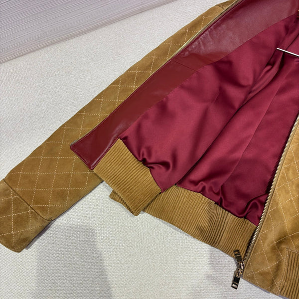 CC Fango Blouson Brown Burgundy Suede Leather