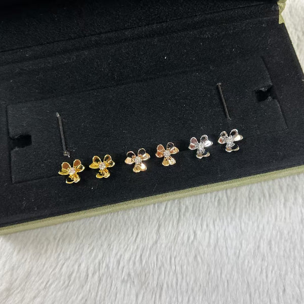 Clover Flower Heart Stud Earrings