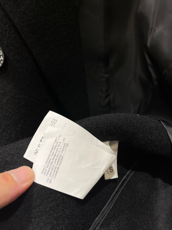 MM6 Double Breasted Coat in Black Wool