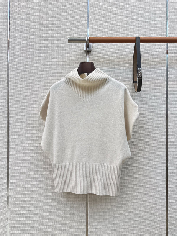HM 26 Mock Neck Short Sleeve Sweater in Wool