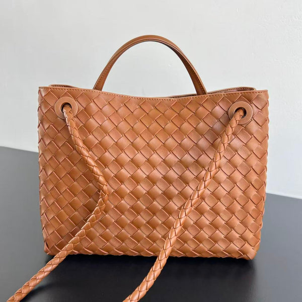 Bv Medium Andiamo 32cm Dark Tan Lambskin