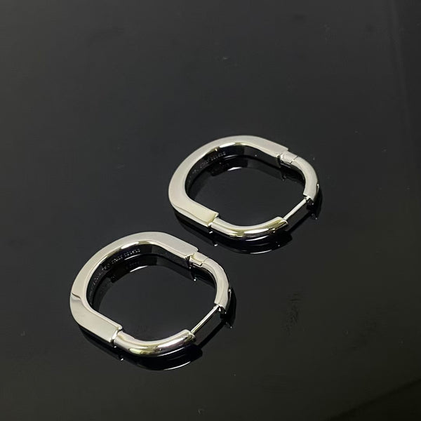BOUCLES D'OREILLES LOCK OR ROSE DIAMANTS ROSES TAILLE MEDIUM