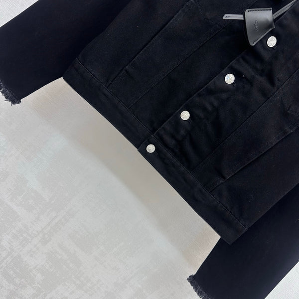 CE Trucker Jacket in Black Heavy Cotton